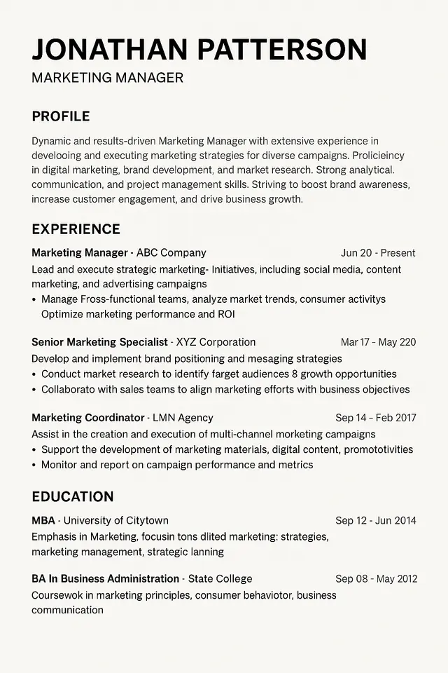 Resume Template Preview